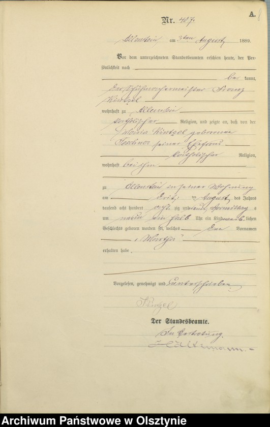 image.from.unit.number "Geburts-Haupt-Register Tom II,Nr 401 - 727"