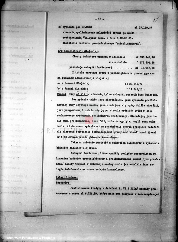 Obraz 20 z jednostki "/Sprawozdanie z nadzwyczajnej rewizji Głównej Kasy Miejskiej w Kościanie/"