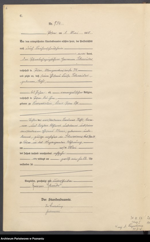 Obraz 8 z jednostki "Księga miejscowa zgonów tom III [Rejestr główny zgonów]"