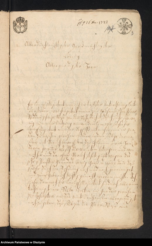 image.from.unit.number "In S. [Sachen] des Pfarrer Fischer zu Neuhausen [Romnowo]. Die Rohdung der Pfarr Wiesen und den Bau eines Brau=Hauses"