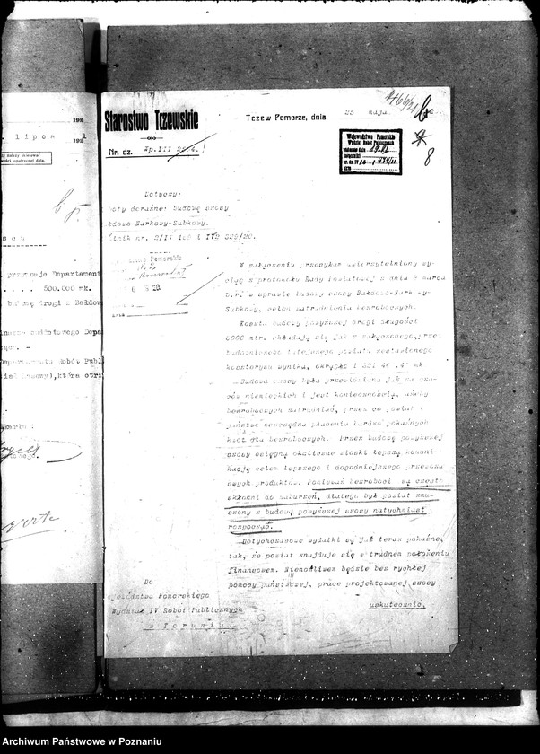 Obraz 12 z jednostki "{Subwencja i kredyty na budowę dróg w powiecie Tczew]"