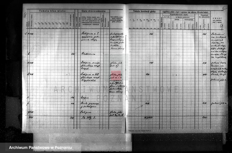 image.from.unit.number "Plan urządzenia gospodarstwa leśnego dla lasu majętności Lubosina powiat szamotulski 1938-1948"