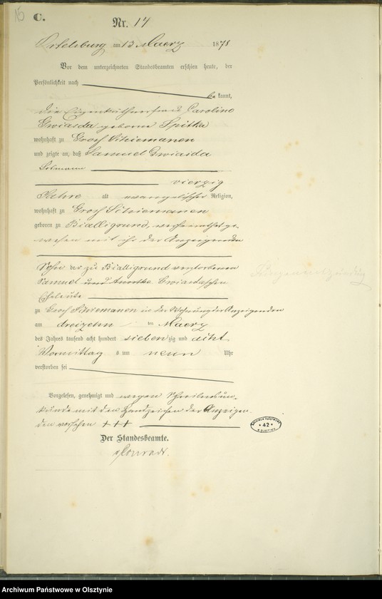 image.from.unit.number "Sterbe-Haupt-Register Nr 1 - 77"