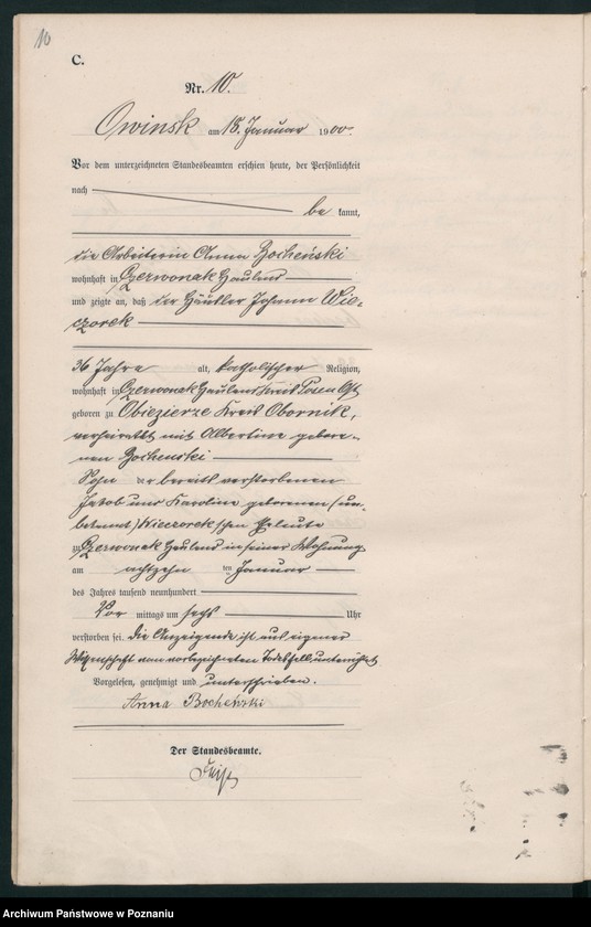 Obraz 13 z jednostki "Sterbe-Haupt-Register"