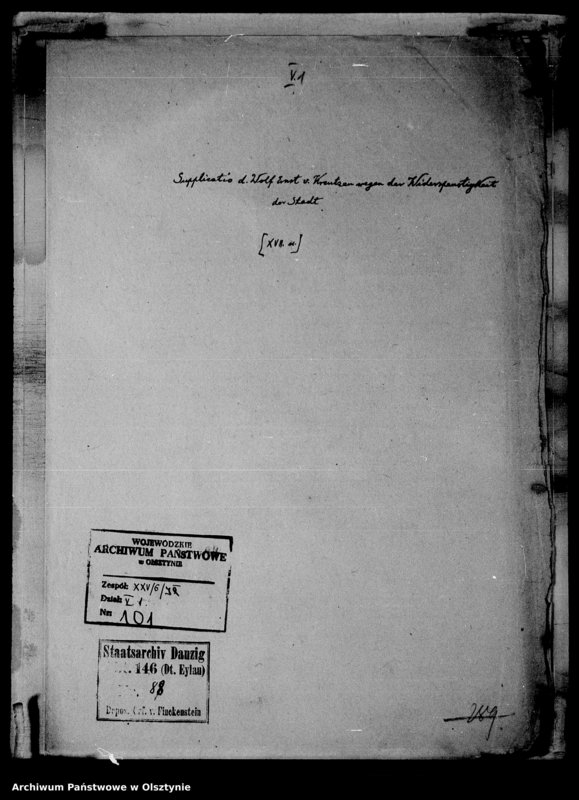 image.from.unit.number "Supplicatio des Wolff Ernst von Kreuzen, Erbhauptm. wegen der Wiederspenstigkeit der Stadt"