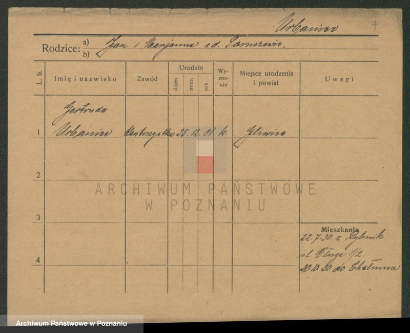 Obraz 17 z jednostki "Urbaniec - Urbański (żonaci i wdowy)"