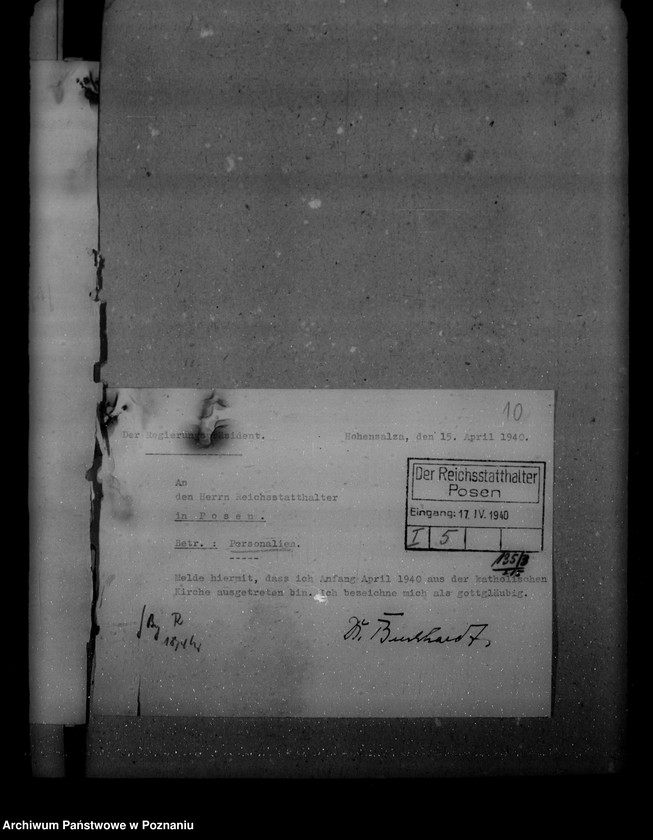 Obraz 14 z jednostki "Personalia urzędników rejencyjnych, landratów, urzędników landrackich oraz miejskich"