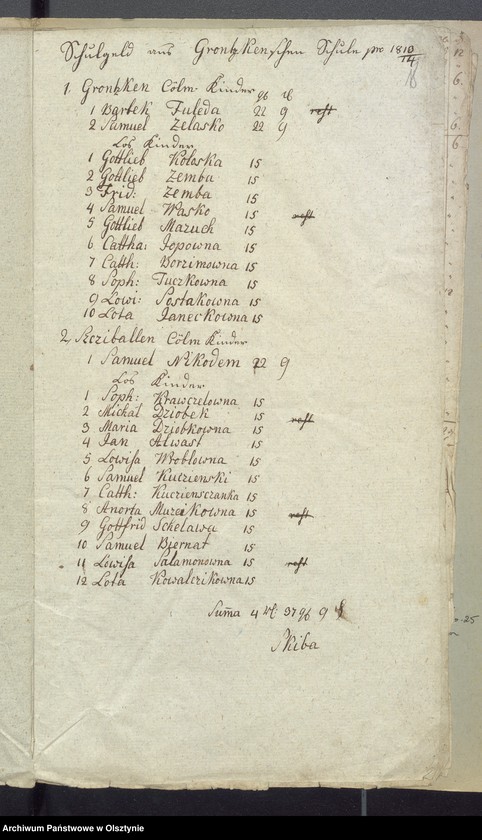 image.from.unit.number "Schul-Cassen Rechnung des Kirchspiels Widminnen"