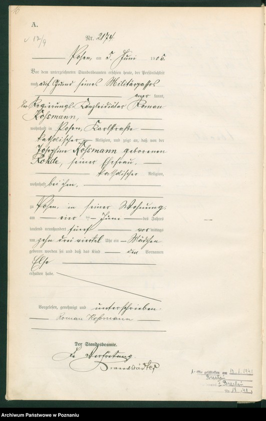 Obraz 18 z jednostki "Księga miejscowa urodzeń tom V"