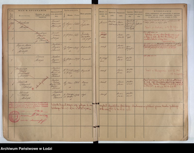 Obraz 6 z jednostki "[Księga ludności stałej m. Łodzi guberni piotrkowskiej nr domu 1330-1341]"