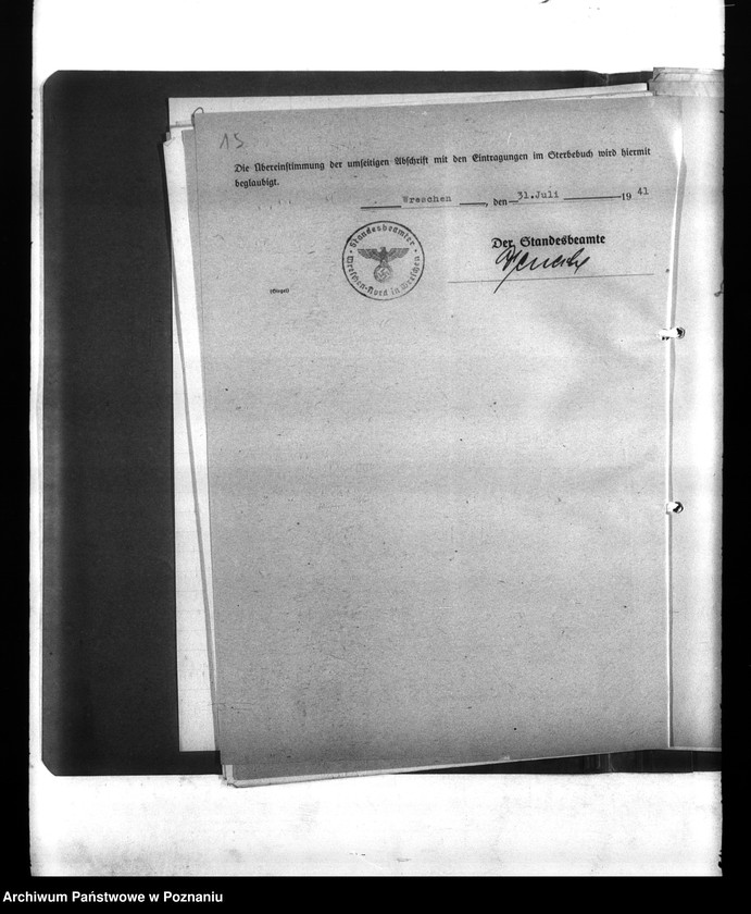 Obraz 19 z jednostki "Wykazy miejscowych Niemców, którzy zginęli w 1939 roku. Kreis Wreschen (Wrzesień)"