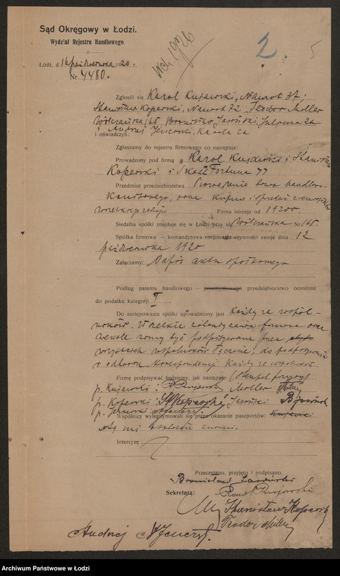 Obraz 7 z jednostki ""Fortuna"- Karol Kujawski, Stanisław Koperski i S-ka- biuro handlowo-komisowe oraz kupno i sprzedaż przetworów przemysłowych i ziemiopłodów"