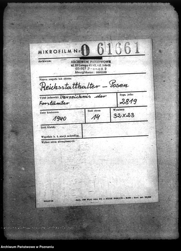 Obraz 2 z jednostki "Verzeichnis der Forstämter"