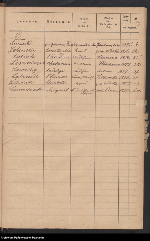 Obraz 16 z jednostki "Sterbe Register"