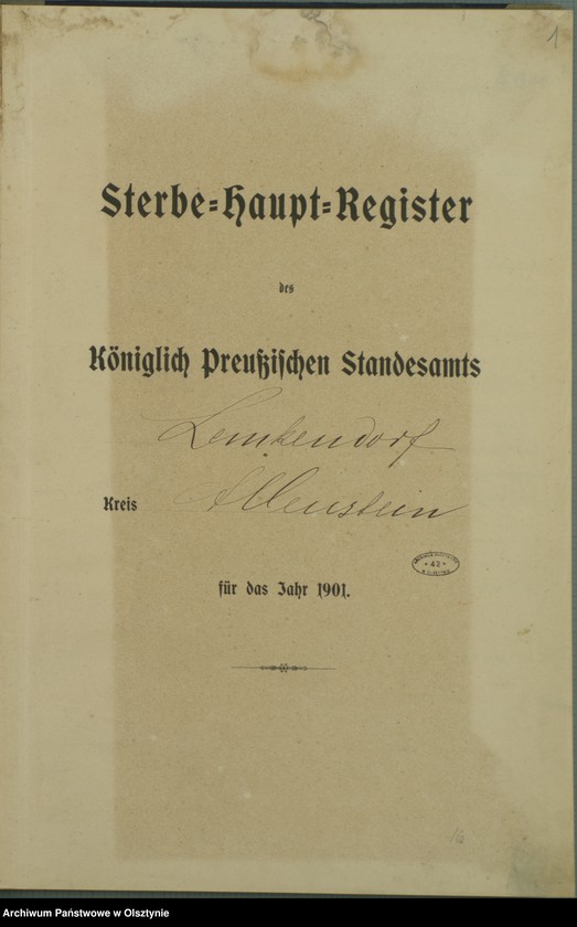 image.from.unit.number "Sterbe-Haupt-Register Nr 1 - 47 i 1 - 49"