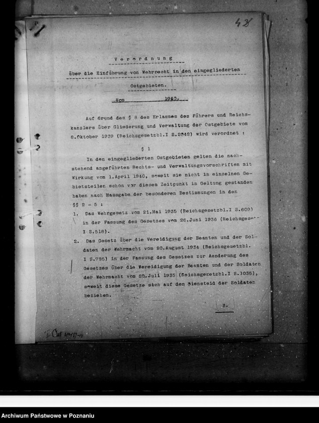 Obraz 8 z jednostki "Verordnung über die Einführung von Wehrrecht"