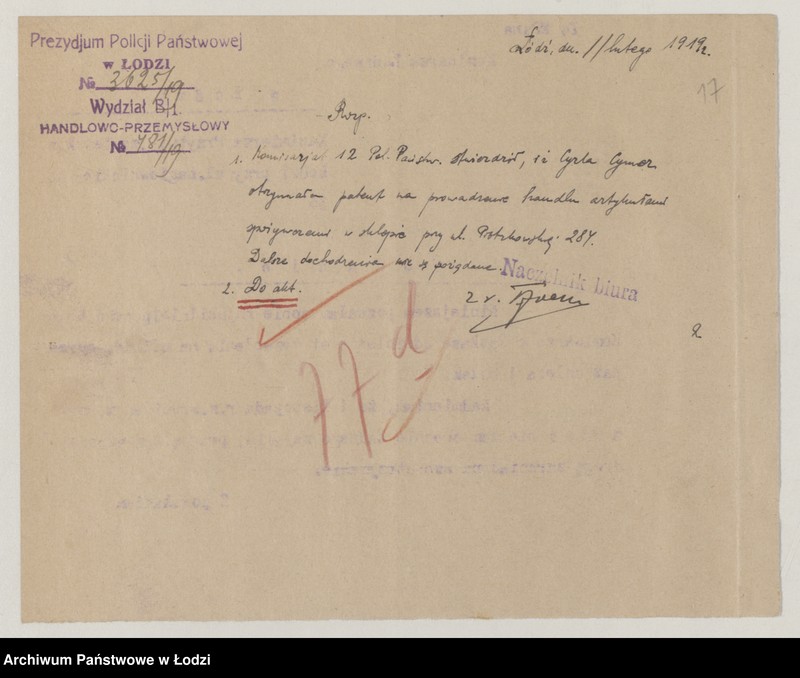 Obraz 19 z jednostki "Podania o zezwolenia na handel uliczny… "