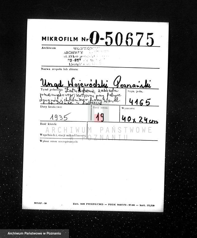 Obraz 2 z jednostki "Zatwierdzenie zakładu przemysłowego /kotłowni przy fabryce dywanów i chodników Firmy Wawel/ St. Kluze w Lubaszu"