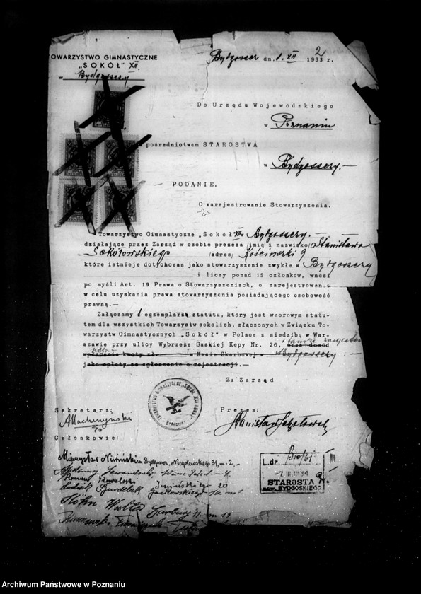 Obraz 6 z jednostki "/Towarzystwo Gimnastyczne Sokół XII Bydgoszcz - - rejestracja/"