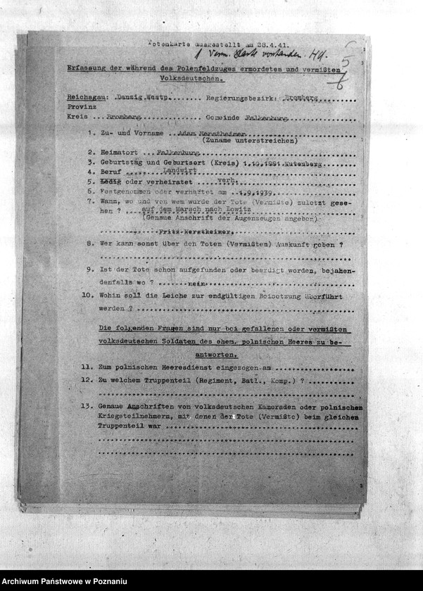 Obraz 9 z jednostki "Amtliche Meldungen. Amtsbezirke Fordon, Falkenberg, Slesin, Monkowarsk - Kreis Bromberg (Bydgoszcz)"