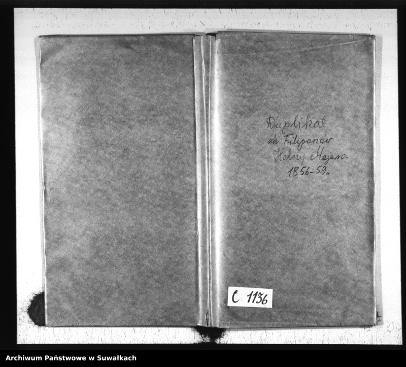 image.from.unit.number "Duplikat akt Stanu Cywilnego Urodzonych, zaślubionych i zmarłych Sekty Filiponów z Gminy Hołny Mejera z roku 1856-1859"