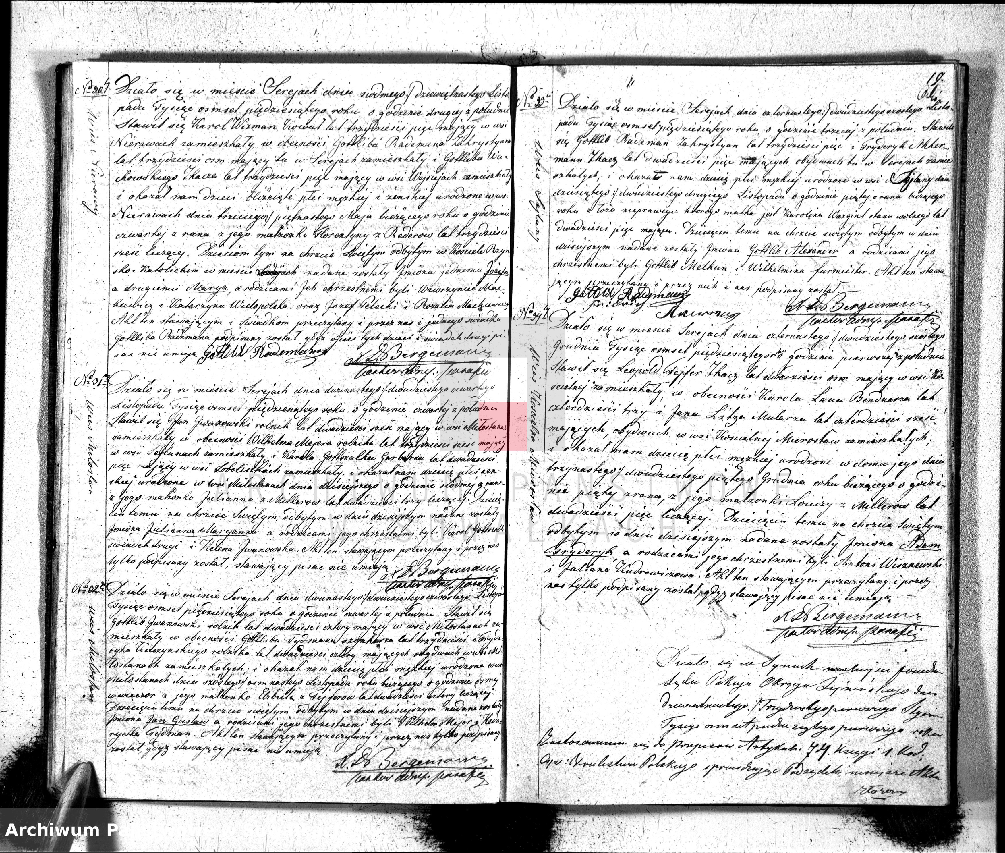 Skan z jednostki: Duplikat Akt Cywilnych Małżeństw, Urodzeń i Zmarłych Parafii Ewangelickiej w Serejach Rok 1850