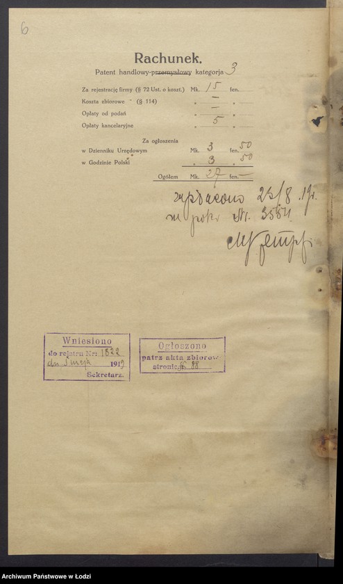 Obraz 8 z jednostki "Nuchem Silberszac- sprzedaż towarów manufakturowych"