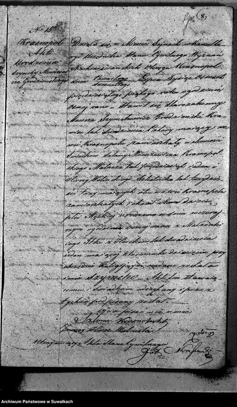 image.from.unit.number "Duplikat Akt Urodzonych, Zaślubionych i Umarłych Urzędnika Stanu Cywilnego Okręgu Krasnopol za rok 1855."
