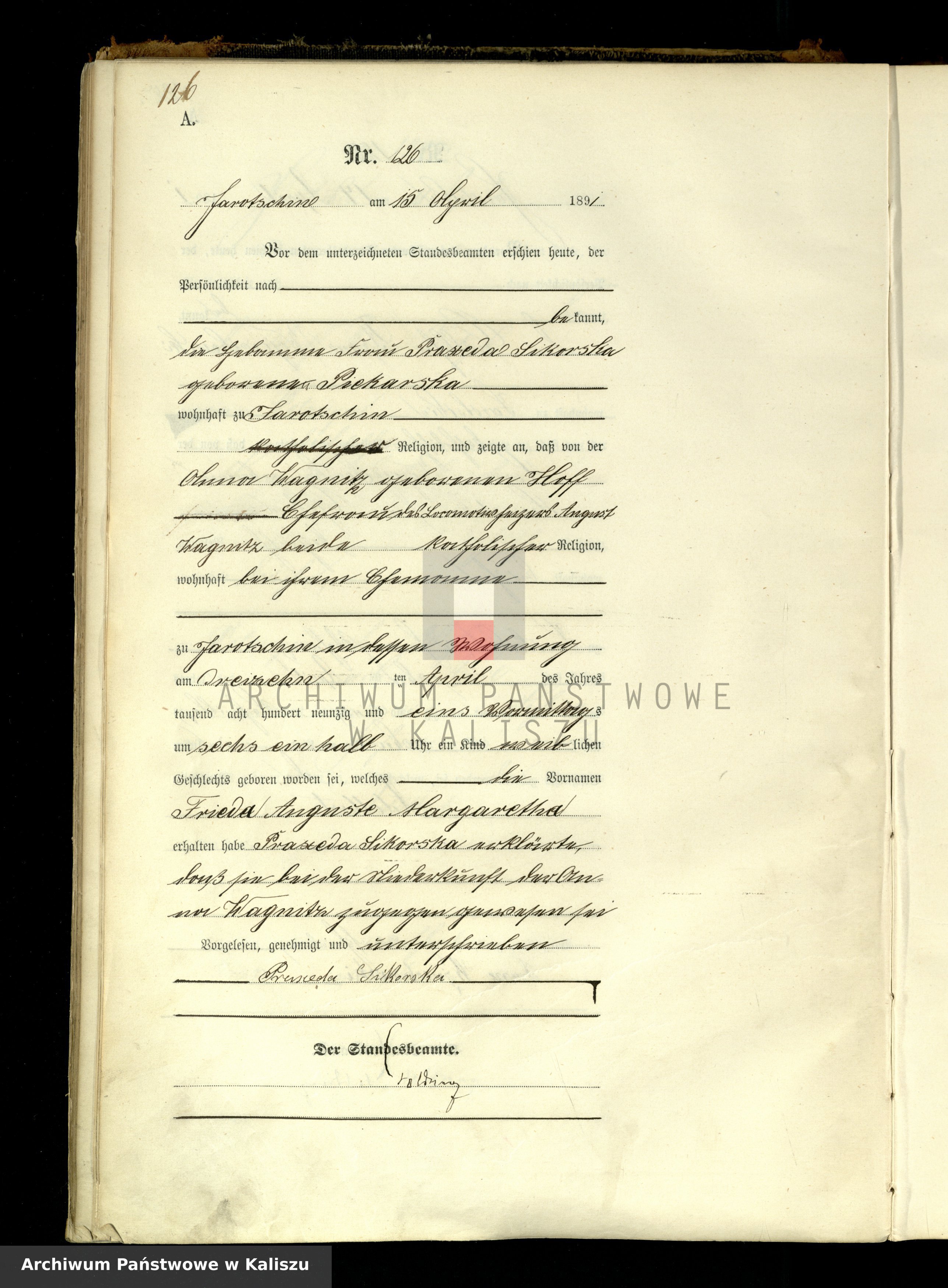 Skan z jednostki: [Księga urodzeń]