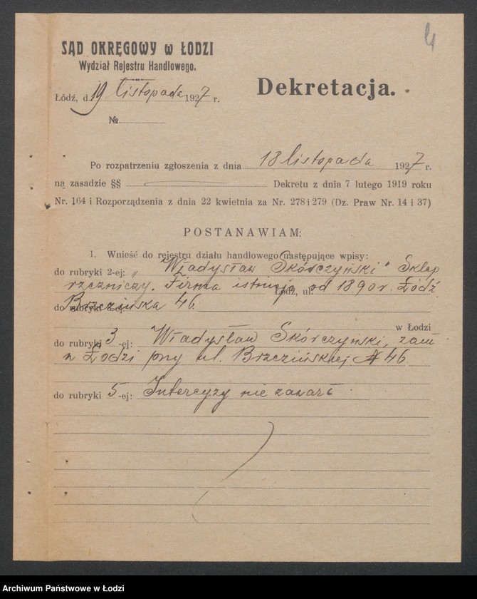 Obraz 6 z jednostki "Władysław Skórczyński- sklep rzeźniczy"