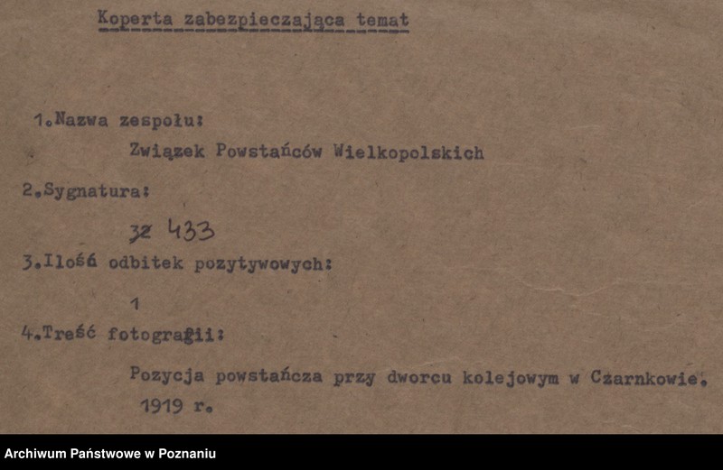 Obraz 4 z jednostki "Pozycja powstańcza przy dworcu w Czarnkowie."