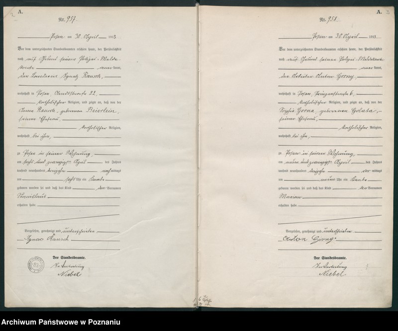 Obraz 4 z jednostki "Księga miejscowa urodzeń tom III [Rejestr główny urodzeń]"