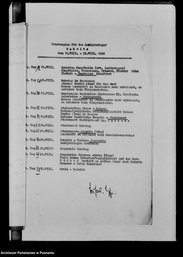 Obraz 9 z jednostki "Grossfahrt im Warthegau. Pläne und Berichte. Allgemeiner Schriftwechsel"