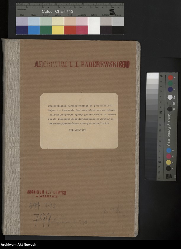 image.from.unit.number "Przemówienia I. J. Paderewskiego na posiedzeniu Sejmu i w Konwencie Seniorów, odpowiedź na interpelację (rękopis, stenogramy) dotyczącą sprawy granic Polski na Konferencji Pokojowej"