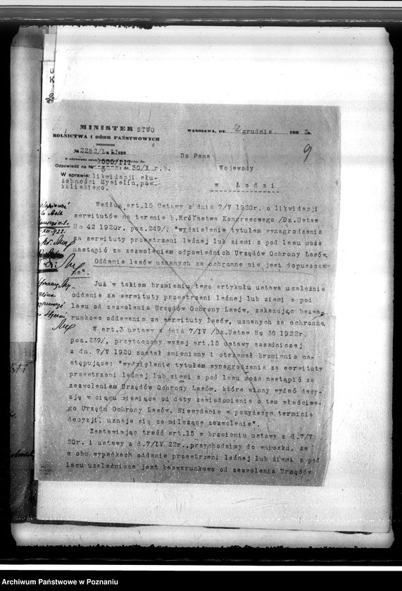 Obraz 13 z jednostki "Sprawa likwidacji serwitutów w lasach majątku Mycielin własność A. Doruchowskiego gmina Kościelec powiat kaliski"