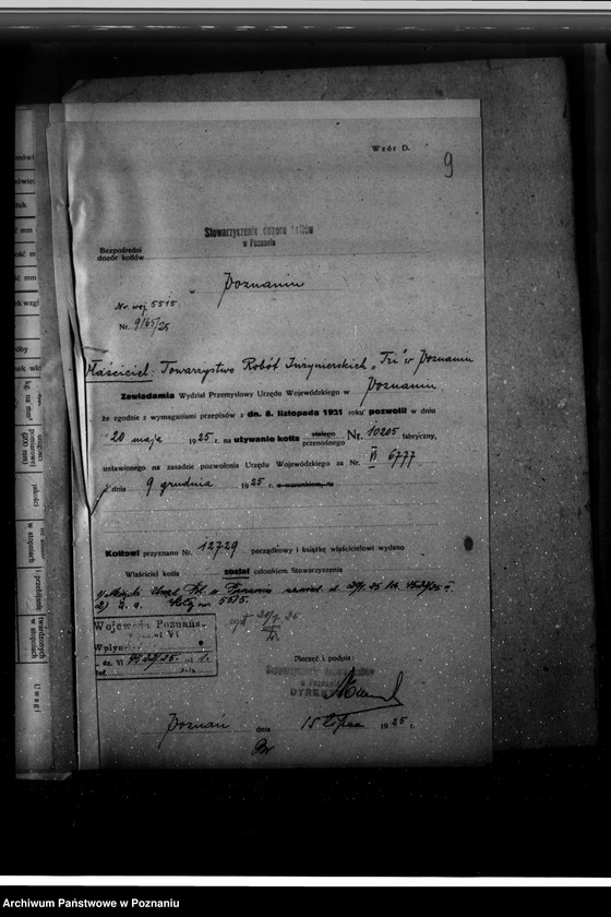 Obraz 14 z jednostki "Towarzystwo robót inżynieryjnych "Tri" w Poznaniu nr fabryczny kotła 10205 nr porz. 5515"