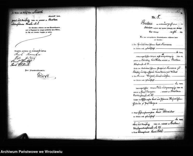 image.from.unit.number "Heiraths-Haupt-Register Breslau I 1874 Band 1"