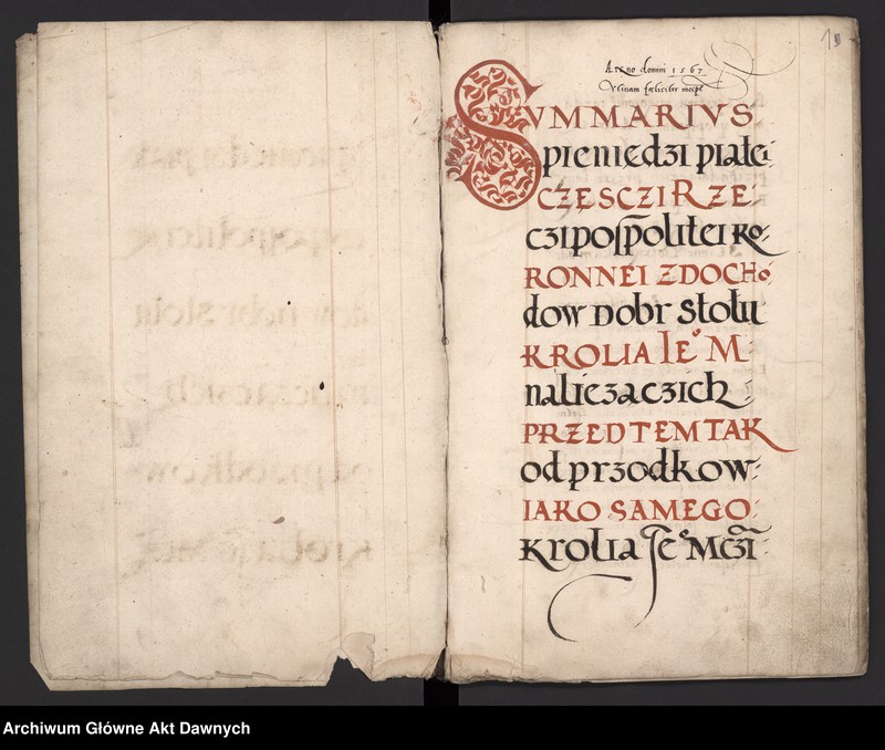 image.from.unit.number "Sumariusz pieniędzy i rejestr retenty piątej części z dochodów dóbr stołowych z terenów całej Rzeczpospolitej."