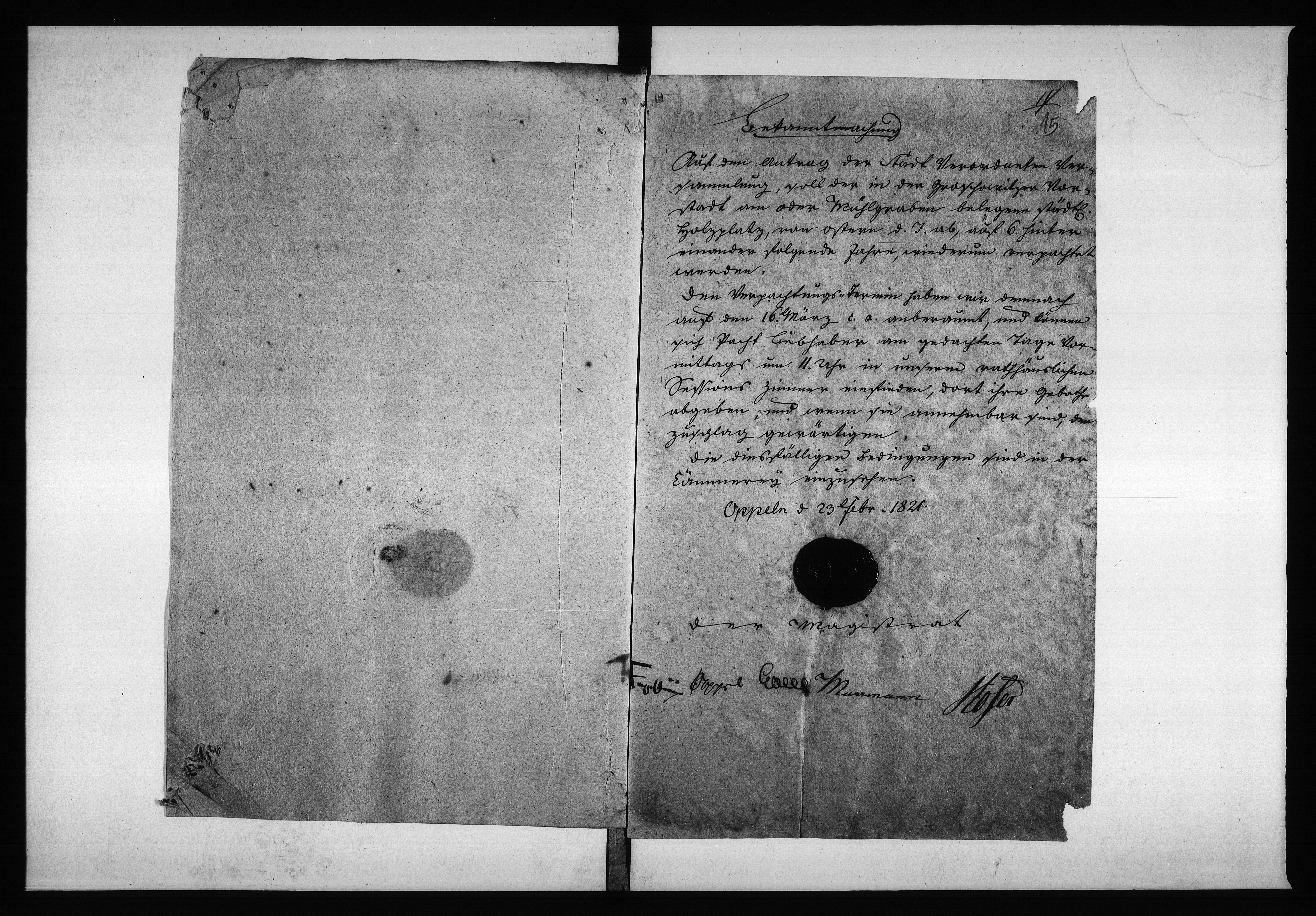 Obraz 17 z jednostki "Acta von Verpachtung des Städtischen Holtz-Platzes resp: Abladeplätze Vol: I de anno 1820"