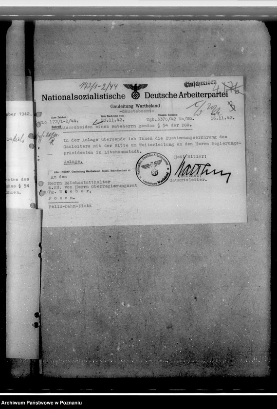 Obraz 8 z jednostki "Berufung zu Beigeordneten der Stadt Litzmannstadt (Łódź)"