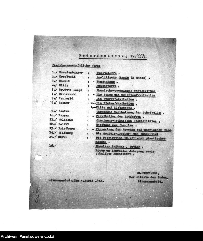 Obraz 11 z jednostki "Bedarfsmeldungen [Skierowane do GV zapotrzebowania na surowce, materiały, narzędzia, maszyny itp. potrzebne resortom pracy do produkcji; zamówienia żywności, lekarstw]"