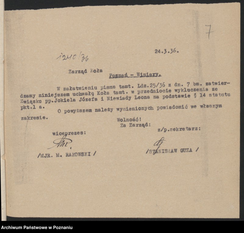 Obraz 11 z jednostki "Poznań - Winiary akta koła."