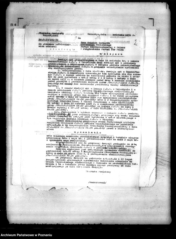 Obraz 6 z jednostki "/Jungdeutsche Partei für Polen w Wolsztynie/"