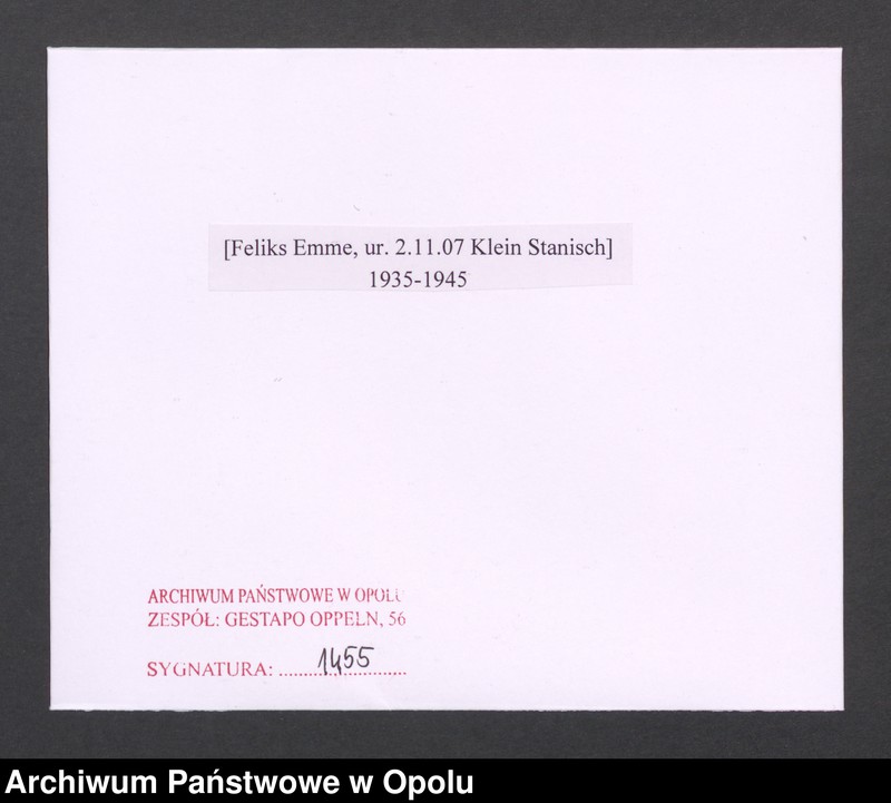 Obraz 2 z jednostki "[Feliks Emme, ur. 2.11.1907 Klein Stanisch]"
