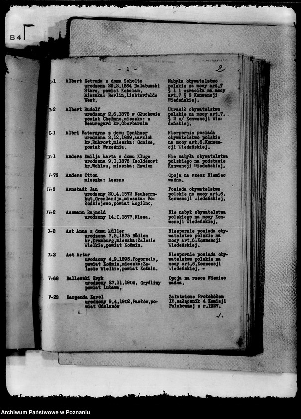 Obraz 6 z jednostki "Spis alfabetyczny spraw spornego obywatelstwa zdecydowanych przez Delegatów technicznych polskich i niemieckich od 9 XII 1929- 1 IV 1930"