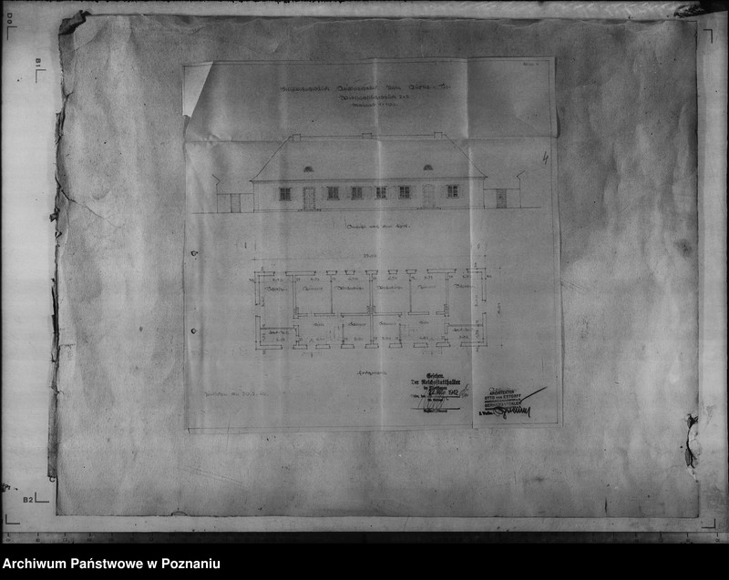 Obraz 6 z jednostki "Dienstwohngebäude - Reichsstatthalter Posen. Wirtschaftsgebäude - Bauentwurf (nad jeziorem Góreckim)"