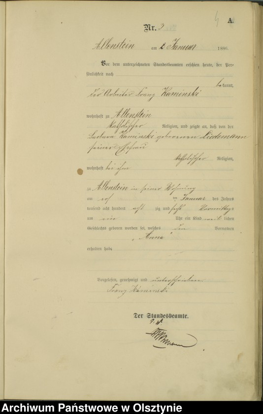image.from.unit.number "Geburts-Haupt-Register Tom I,Nr 1 - 300"