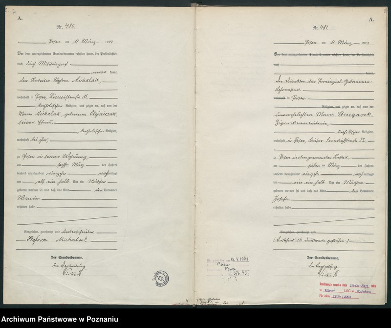 Obraz 4 z jednostki "Księga miejscowa urodzeń tom II [Rejestr główny urodzeń]"