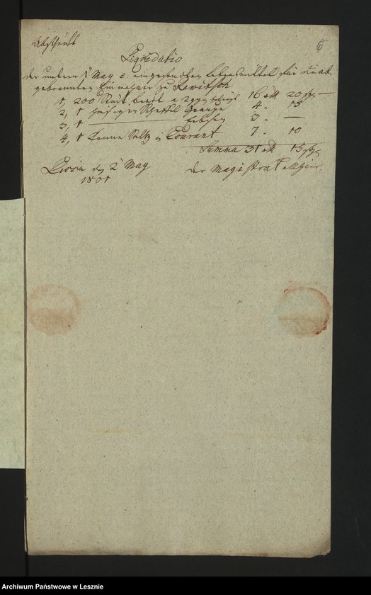 Obraz 8 z jednostki "[Die Unterstützung der Rawitscher Abgebrannten aus der Kämmereikasse]"