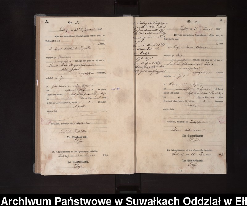 image.from.unit.number "Geburts-Neben-Register des Königlichen Preussischen Standes-Amtes Orlen Kreis Loetzen"